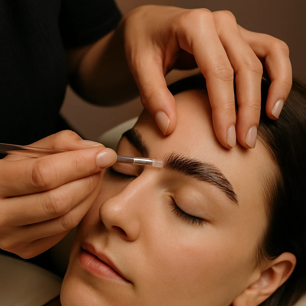 Laminated, fluffy brow shape